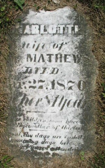 Charlotte Mathews tombstone
